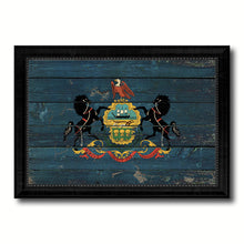 Load image into Gallery viewer, Pennsylvania State Vintage Flag Canvas Print with Black Picture Frame Home Decor Man Cave Wall Art Collectible Decoration Artwork Gifts
