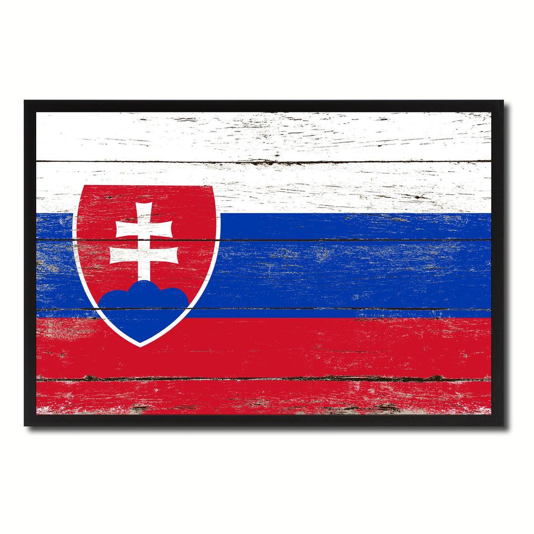 Slovakia Country National Flag Vintage Canvas Print with Picture Frame Home Decor Wall Art Collection Gift Ideas