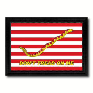 First Navy Jacks Dont Tread On Me Military Flag Canvas Print Black Picture Frame Gifts Home Decor Wall Art