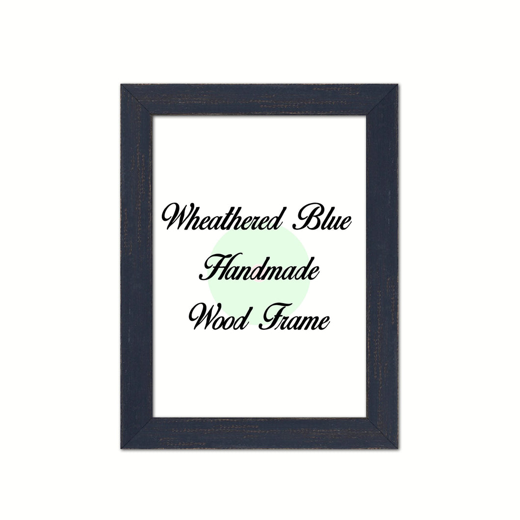 Wheathered Blue Wood Frame Wholesale Farmhouse Shabby Chic Picture Photo Poster Art Home Decor