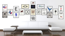 Load image into Gallery viewer, Alphabet Letter D Blue Canvas Print, Black Custom Frame
