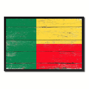 Benin Country National Flag Vintage Canvas Print with Picture Frame Home Decor Wall Art Collection Gift Ideas