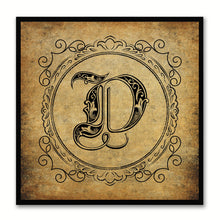 Load image into Gallery viewer, Alphabet D Brown Canvas Print Black Frame Kids Bedroom Wall Décor Home Art
