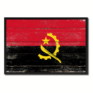 Angola Country National Flag Vintage Canvas Print with Picture Frame Home Decor Wall Art Collection Gift Ideas