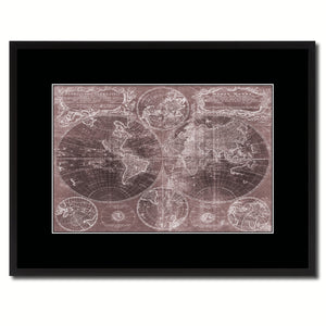 World Vintage Vivid Sepia Map Canvas Print, Picture Frames Home Decor Wall Art Decoration Gifts