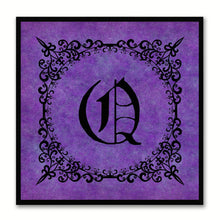 Load image into Gallery viewer, Alphabet Q Purple Canvas Print Black Frame Kids Bedroom Wall Décor Home Art
