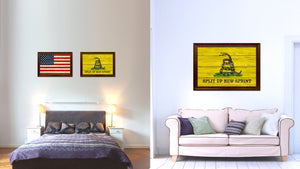 Split Up New Sprint Military Flag Texture Canvas Print with Brown Picture Frame Home Decor Wall Art Gifts