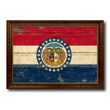 Load image into Gallery viewer, Missouri State Vintage Flag Canvas Print with Brown Picture Frame Home Decor Man Cave Wall Art Collectible Decoration Artwork Gifts
