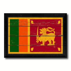 Sri Lanka Country Flag Vintage Canvas Print with Black Picture Frame Home Decor Gifts Wall Art Decoration Artwork