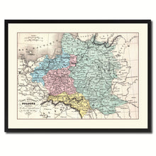 Load image into Gallery viewer, Poland Prussia Germany Vintage Antique Map Wall Art Home Decor Gift Ideas Canvas Print Custom Picture Frame
