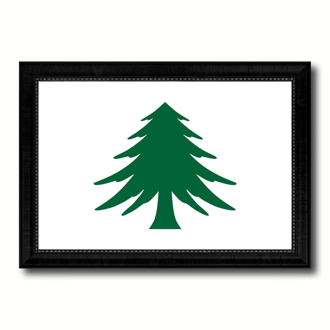 Naval & Maritime City Massachusetts State Flag Canvas Print Black Picture Frame