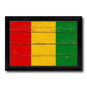 Guinea Country Flag Vintage Canvas Print with Black Picture Frame Home Decor Gifts Wall Art Decoration Artwork