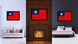 Taiwan Country Flag Vintage Canvas Print with Black Picture Frame Home Decor Gifts Wall Art Decoration Artwork