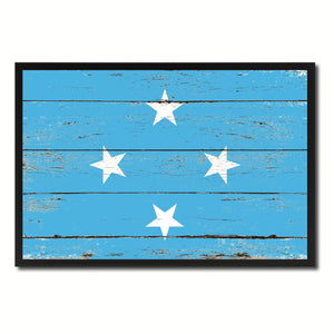 Micronesia Country National Flag Vintage Canvas Print with Picture Frame Home Decor Wall Art Collection Gift Ideas