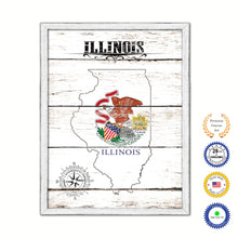 Load image into Gallery viewer, Illinois Flag Gifts Home Decor Wall Art Canvas Print with Custom Picture Frame
