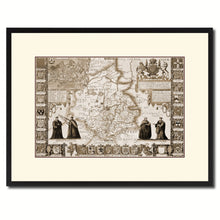 Load image into Gallery viewer, Cambridgeshire Vintage Sepia Map Canvas Print, Picture Frame Gifts Home Decor Wall Art Decoration
