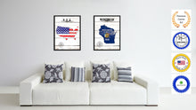 Load image into Gallery viewer, Wisconsin State Flag Gifts Home Decor Wall Art Canvas Print Picture Frames
