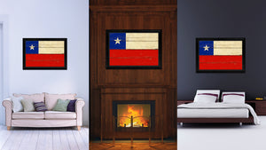 Chile Country Flag Vintage Canvas Print with Black Picture Frame Home Decor Gifts Wall Art Decoration Artwork