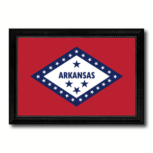 Arkansas State Flag Canvas Print with Custom Black Picture Frame Home Decor Wall Art Decoration Gifts