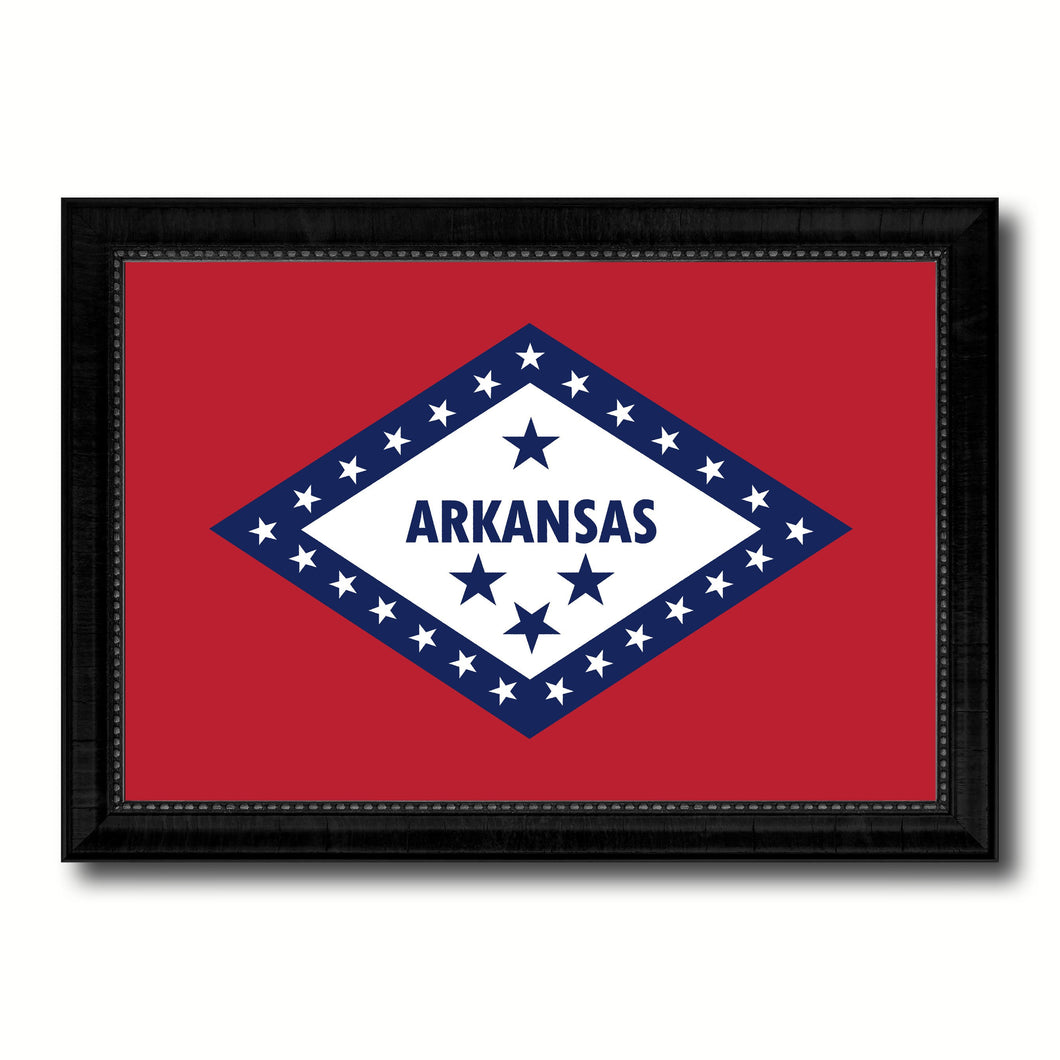 Arkansas State Flag Canvas Print with Custom Black Picture Frame Home Decor Wall Art Decoration Gifts