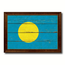 Load image into Gallery viewer, Palau Country Flag Vintage Canvas Print with Brown Picture Frame Home Decor Gifts Wall Art Decoration Artwork
