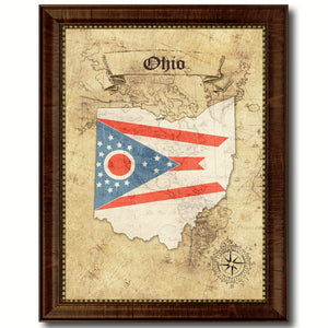 Ohio State Vintage Map Home Decor Wall Art Office Decoration Gift Ideas