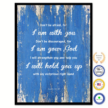 Load image into Gallery viewer, Don&#39;t be afraid for I am with you Bible Verse Scripture Quote Blue Canvas Print with Picture Frame
