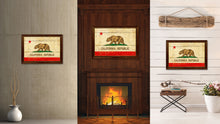 Load image into Gallery viewer, California State Vintage Flag Canvas Print with Brown Picture Frame Home Decor Man Cave Wall Art Collectible Decoration Artwork Gifts
