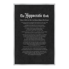 Load image into Gallery viewer, Hippocratic Medical Oath, Hippocratic Oath, Medical Gifts, Gift for Doctor, Medical Decor, Medical Student, Office Decor, doctor office, Silver Frame
