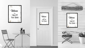 Welcome please take off your shoes Quote Saying Gifts Ideas Home Decor Wall Art
