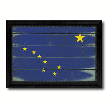 Load image into Gallery viewer, Alaska State Vintage Flag Canvas Print with Black Picture Frame Home Decor Man Cave Wall Art Collectible Decoration Artwork Gifts

