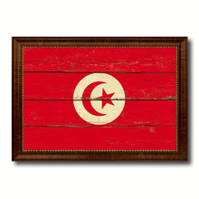 Load image into Gallery viewer, Tunisia Country Flag Vintage Canvas Print with Brown Picture Frame Home Decor Gifts Wall Art Decoration Artwork
