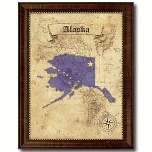 Alaska State Vintage Map Home Decor Wall Art Office Decoration Gift Ideas