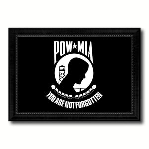 Pow Mia Military Flag Canvas Print Black Picture Frame Gifts Home Decor Wall Art