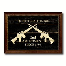 Load image into Gallery viewer, 2nd Amendment Dont Tread On Me M4 Rifle Military Vintage Flag Brown Picture Frame Gifts Ideas Home Decor Wall Art
