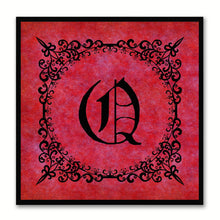 Load image into Gallery viewer, Alphabet Q Red Canvas Print Black Frame Kids Bedroom Wall Décor Home Art
