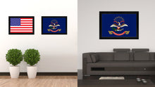Load image into Gallery viewer, North Dakota State Flag Canvas Print with Custom Black Picture Frame Home Decor Wall Art Decoration Gifts
