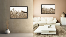 Load image into Gallery viewer, Nutritious Nature Grain Paddy Field Sepia Landscape decor, National Park, Sightseeing, Attractions, Black Frame

