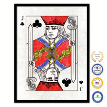 Load image into Gallery viewer, Jack Clover Poker Decks of Vintage Cards Print on Canvas Black Custom Framed
