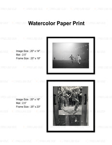 Custom for Sam Alford - Watercolor Paper Print w/ Black Wood Frame, 25" x 23"