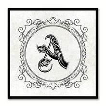 Load image into Gallery viewer, Alphabet A White Canvas Print Black Frame Kids Bedroom Wall Décor Home Art
