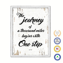 Load image into Gallery viewer, The Journey Of A Thousand Miles Begins With One Step Vintage Saying Gifts Home Decor Wall Art Canvas Print with Custom Picture Frame
