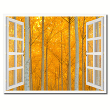 Load image into Gallery viewer, Autumn Yellow Trees Picture French Window Framed Canvas Print Home Decor Wall Art Collection
