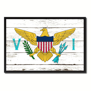 Virgin Islands Country National Flag Vintage Canvas Print with Picture Frame Home Decor Wall Art Collection Gift Ideas