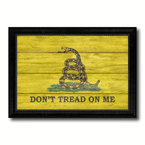 Don't Tread on Me Military Flag Texture Canvas Print with Black Picture Frame Gift Ideas Home Decor Wall Art