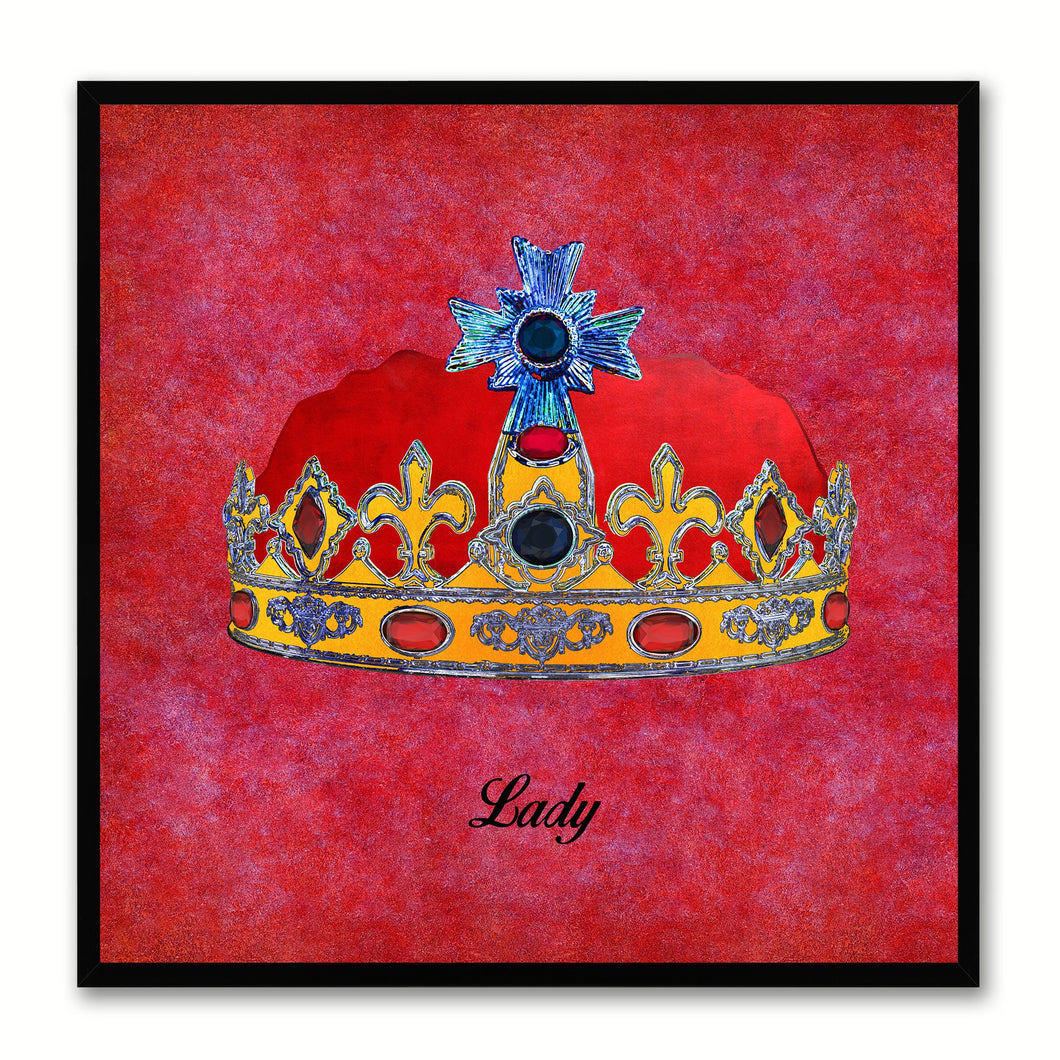 Lady Red Canvas Print Black Frame Kids Bedroom Wall Home Décor