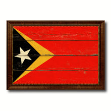 Load image into Gallery viewer, East Timor Country Flag Vintage Canvas Print with Brown Picture Frame Home Decor Gifts Wall Art Decoration Artwork
