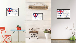 Australian White Ensign City Australia Country Flag Vintage Canvas Print with Black Picture Frame Home Decor Wall Art Collectible Decoration Artwork Gifts
