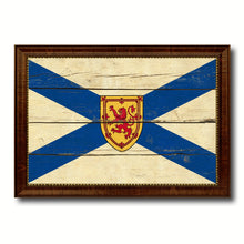 Load image into Gallery viewer, Nova Scotia Province City Canada Country Vintage Flag Canvas Print Brown Picture Frame
