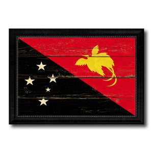 Papua New Guinea Country Flag Vintage Canvas Print with Black Picture Frame Home Decor Gifts Wall Art Decoration Artwork